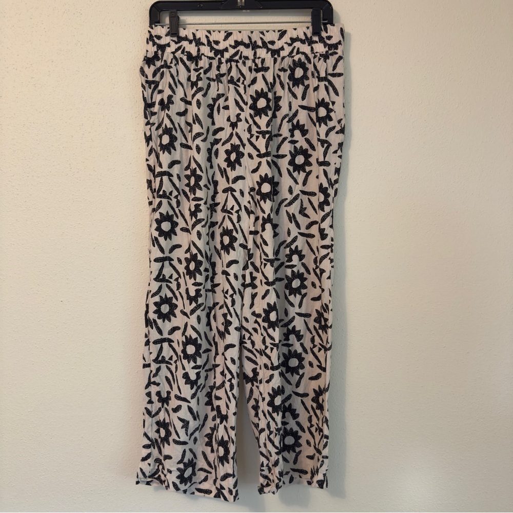 Christian Siriano Black/White Cropped Top and Wide Leg Cropped Pants Set Sz L - Picture 10 of 16